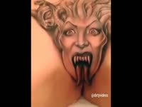 Lady with medusa tattoo on her pussy